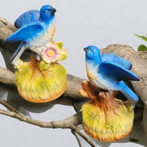 Vintage Porcelain Bluebird Rotating Music Box Chadwick Miller Japan 1972